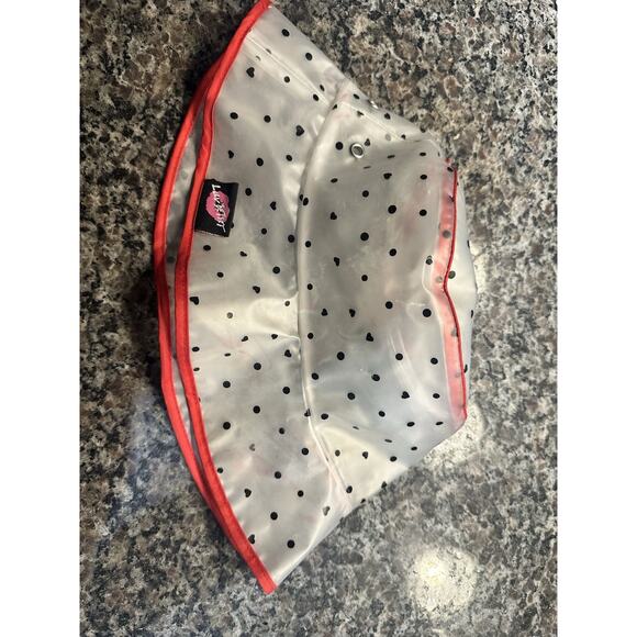 BETSEY JOHNSON Polka Dot Black Rain Resistant Bucket Hat - Picture 2 of 2